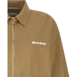 Beige Recycled Polyester Shell Jacket