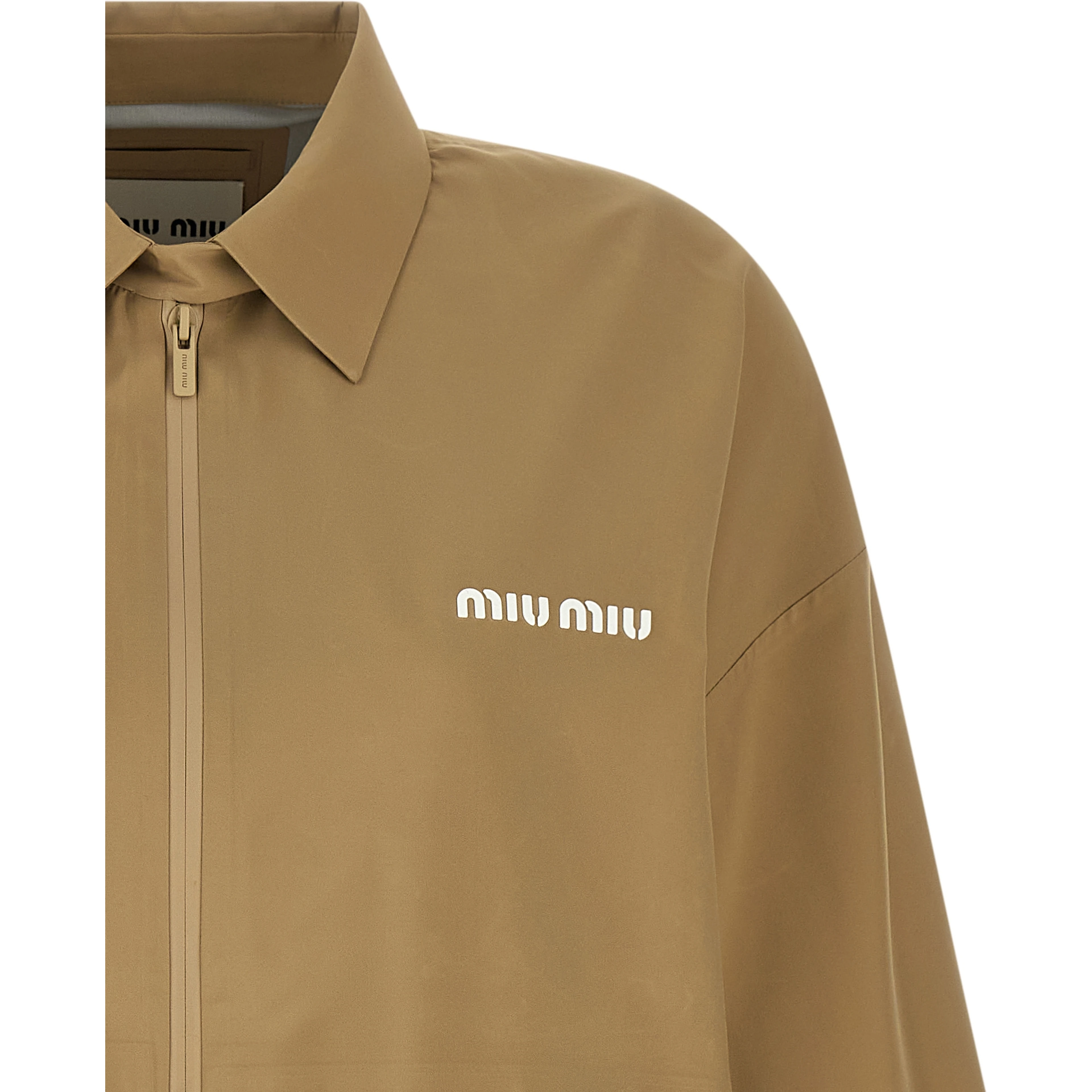 Beige Recycled Polyester Shell Jacket