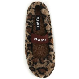 Brown Polyester Ballet Flats