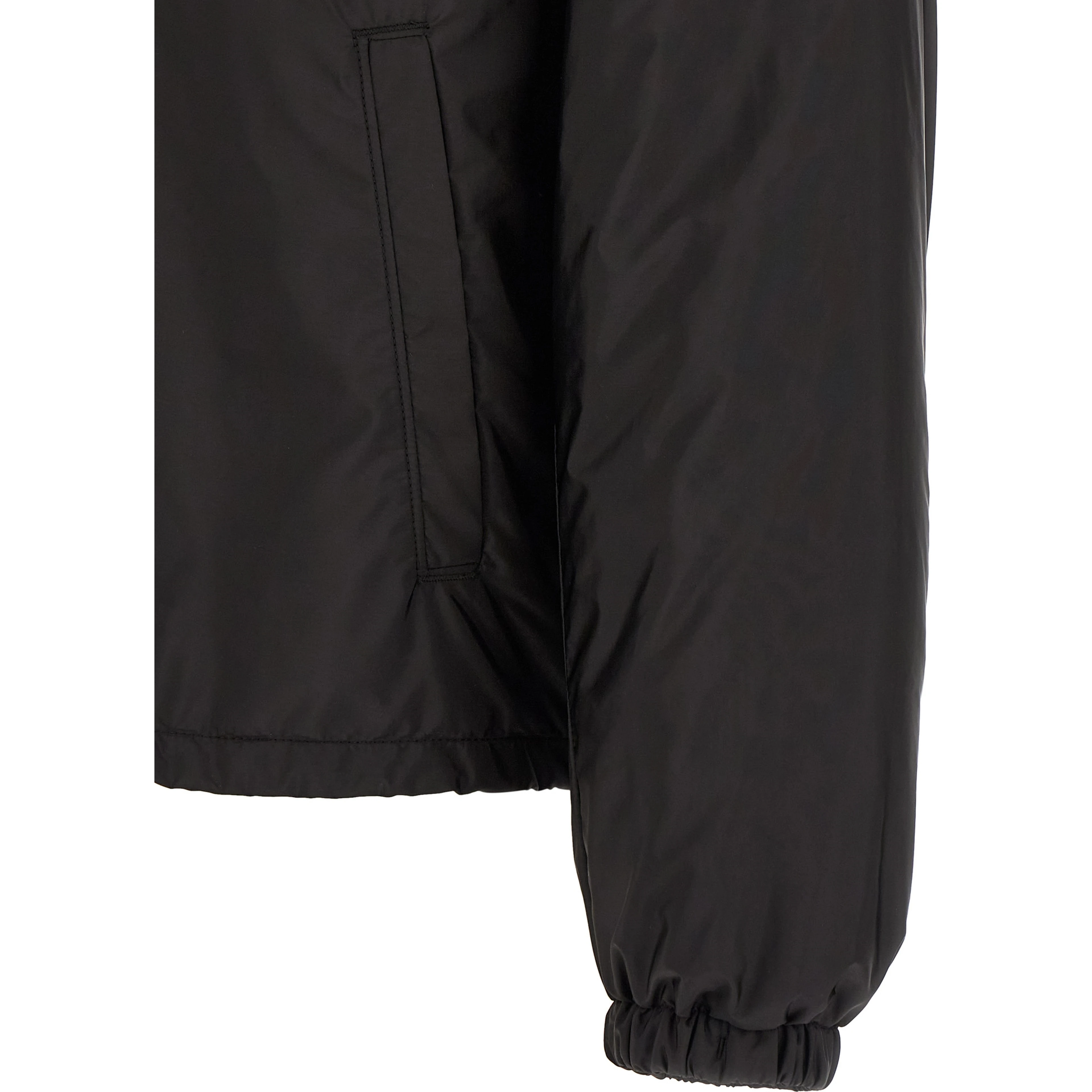 Black Recycled Polyamide Full-Length Jacket