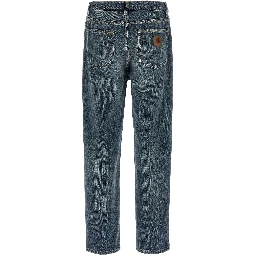 Blue Cotton Tapered Jeans