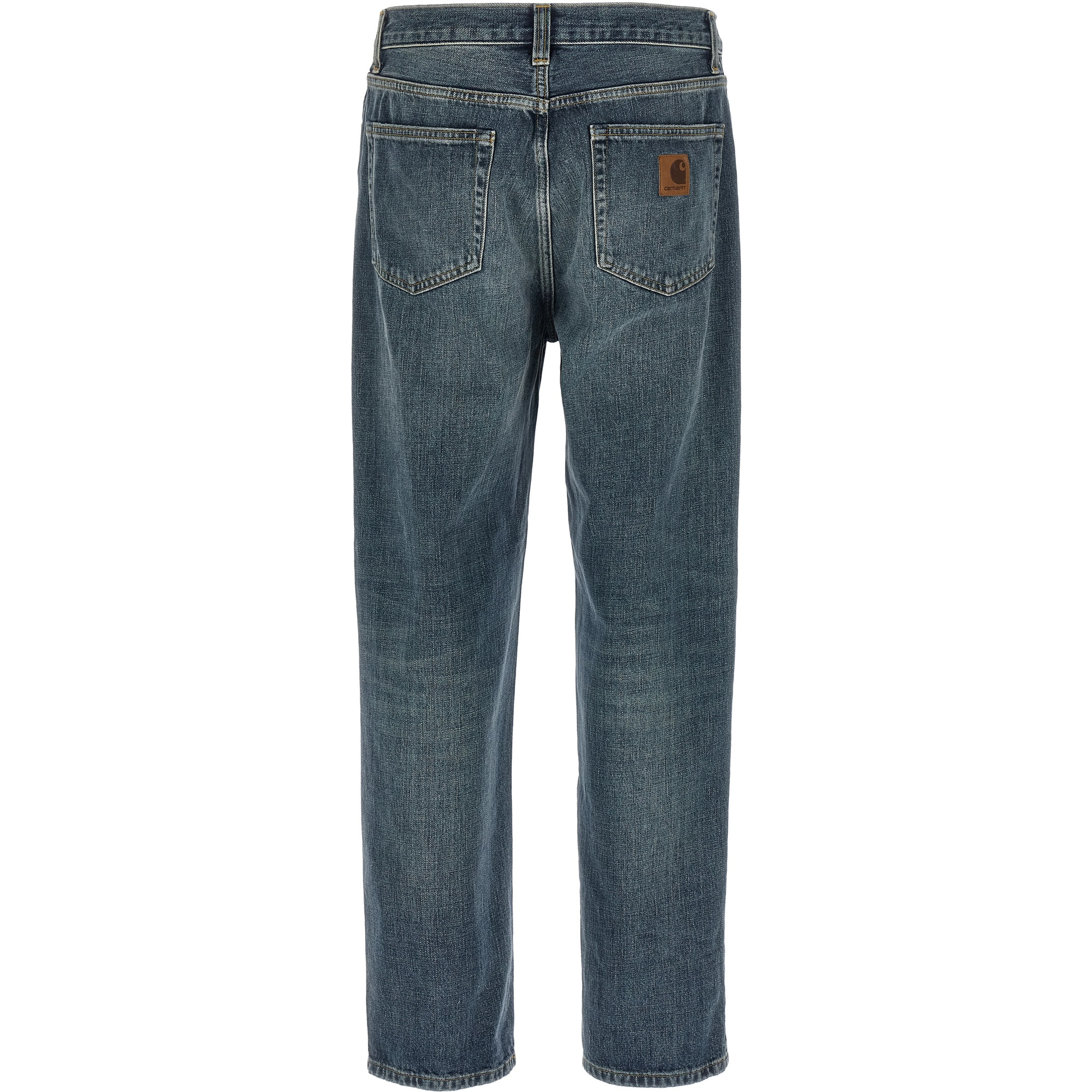 Blue Cotton Tapered Jeans