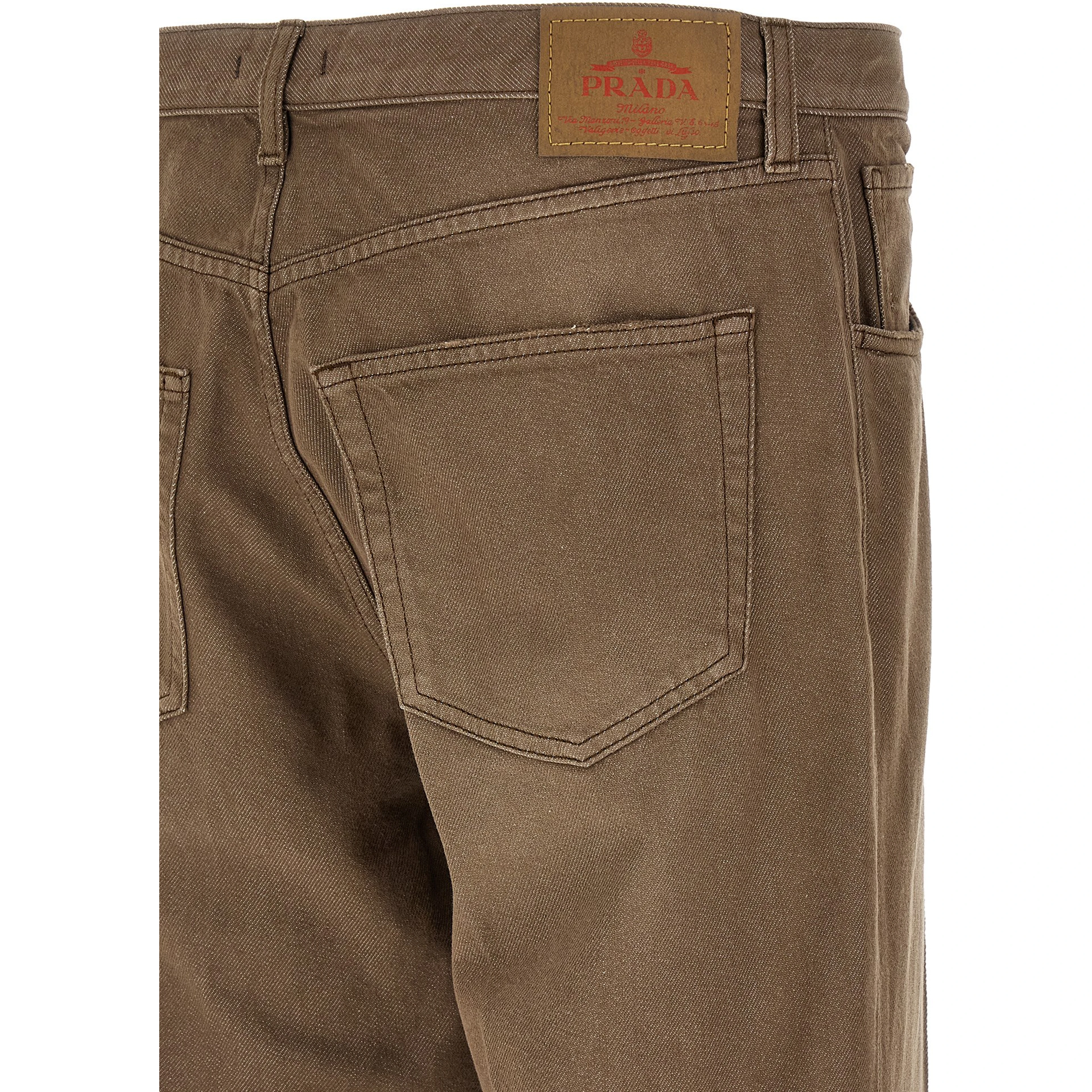 Brown Cotton Casual Pants