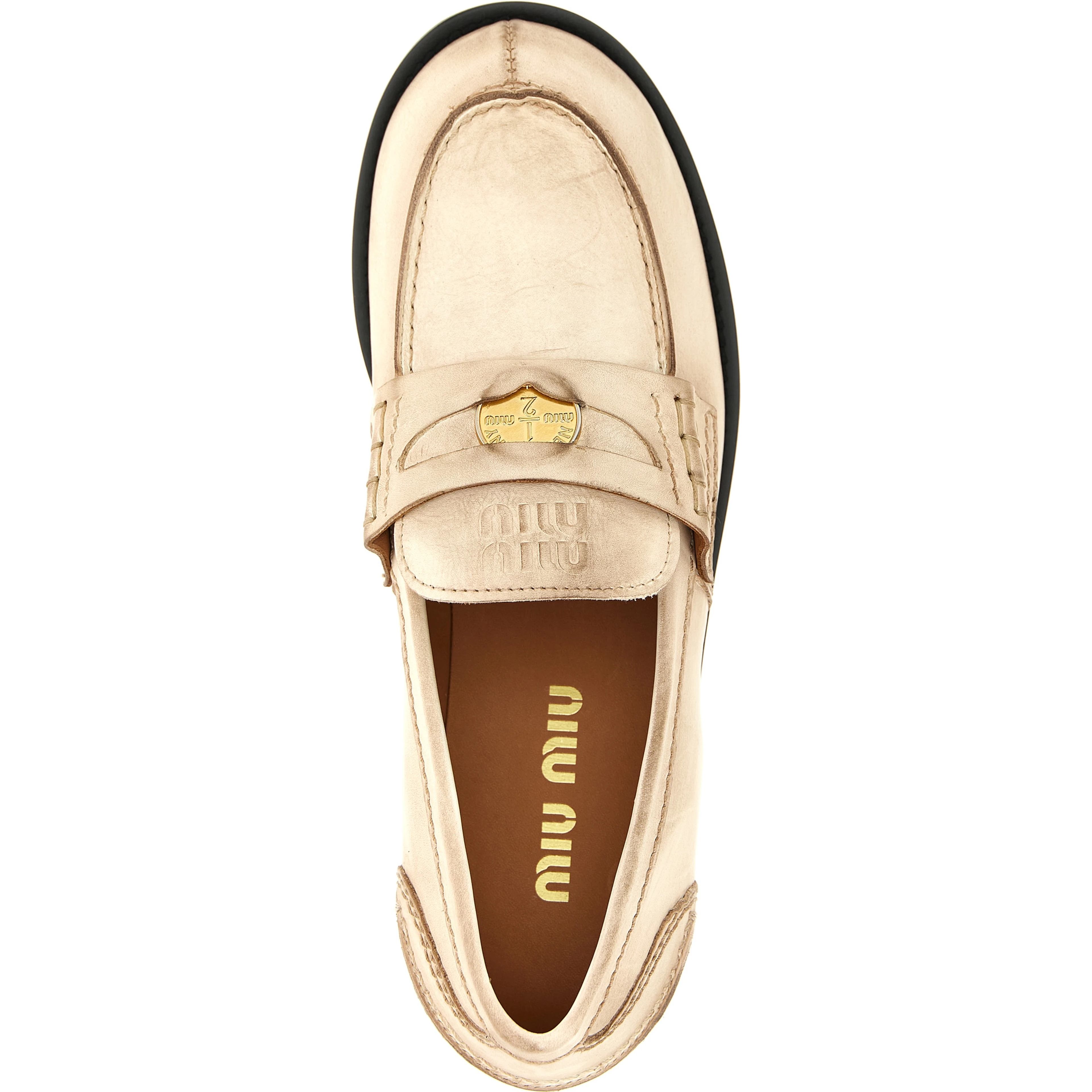 White Calfskin Slip-On Loafers