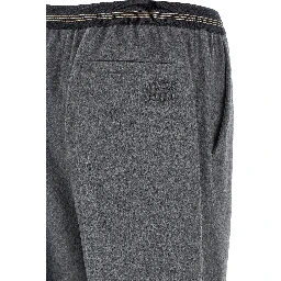 Gray Virgin Wool Casual Pants