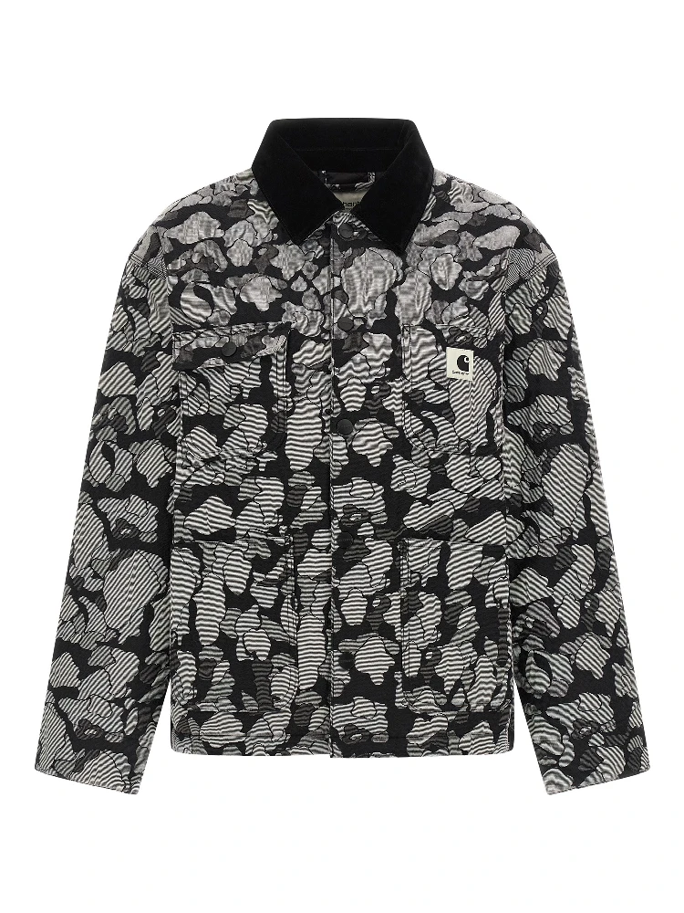 Gray Cotton Full-Length Jacket