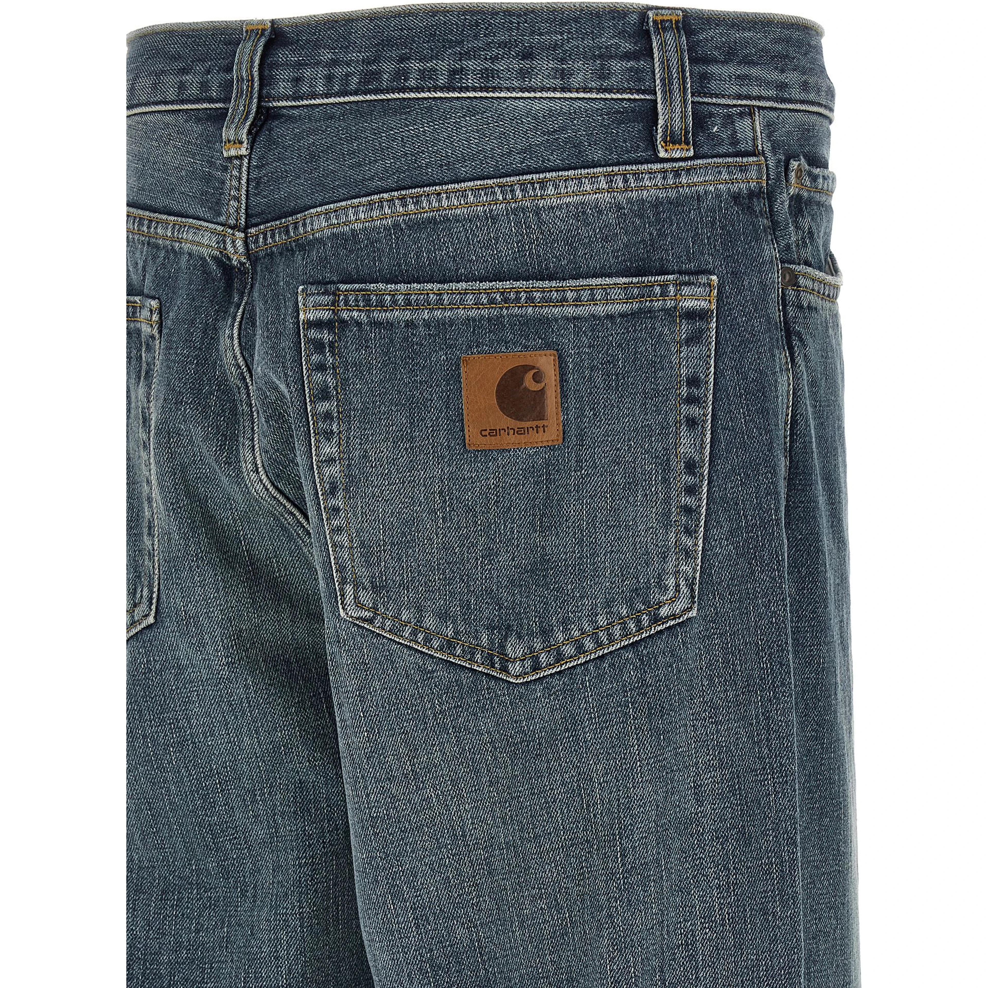 Blue Cotton Tapered Jeans