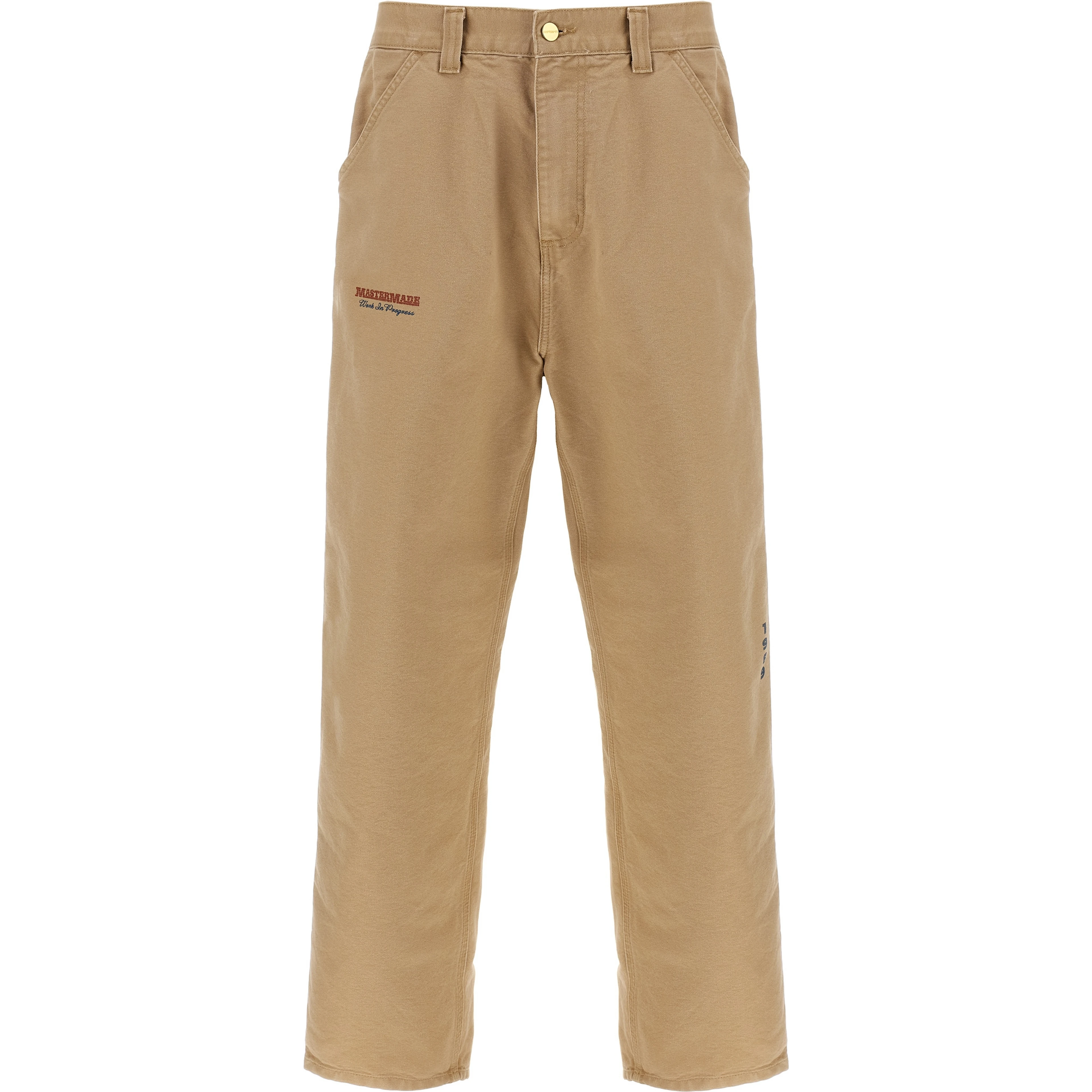 Beige Organic Cotton Casual Pants
