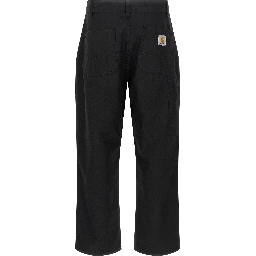 Black Polyester Casual Pants