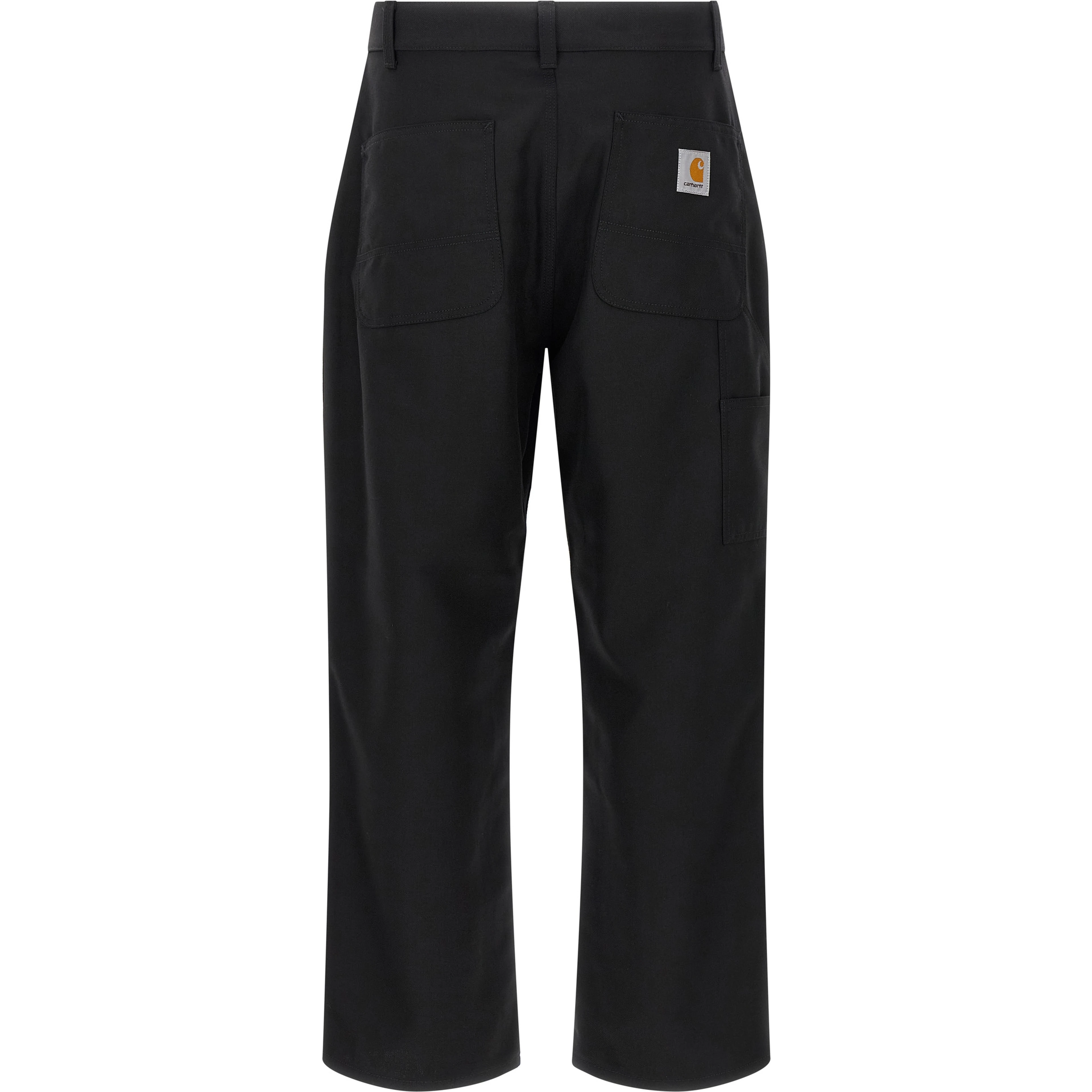 Black Polyester Casual Pants