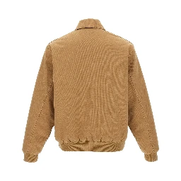 Beige Cotton Full-Length Jacket