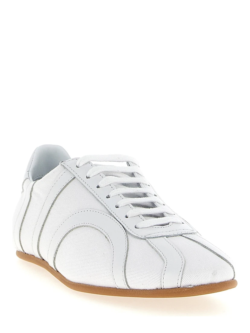 White Recycled Cotton Low Top Sneakers