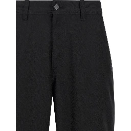 Black Polyester Casual Pants