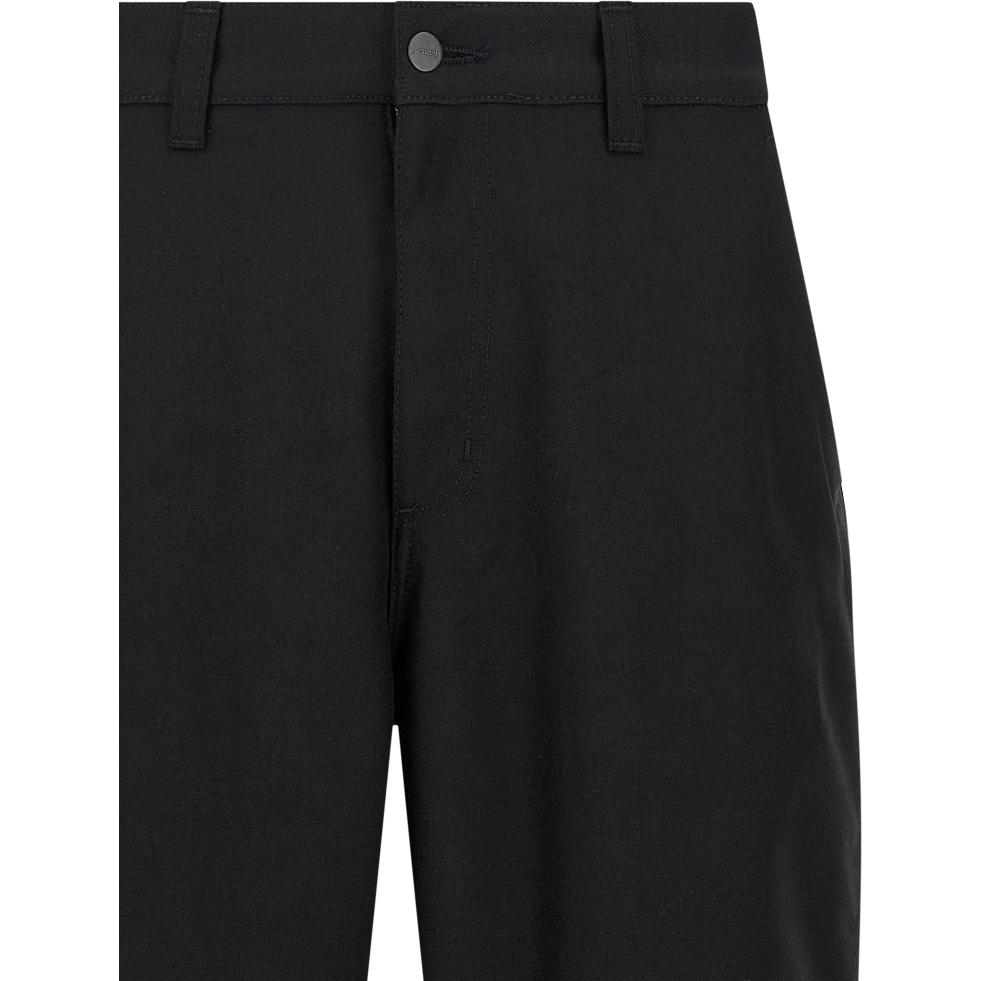 Black Polyester Casual Pants
