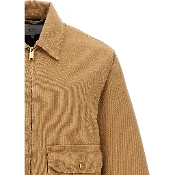 Beige Cotton Full-Length Jacket