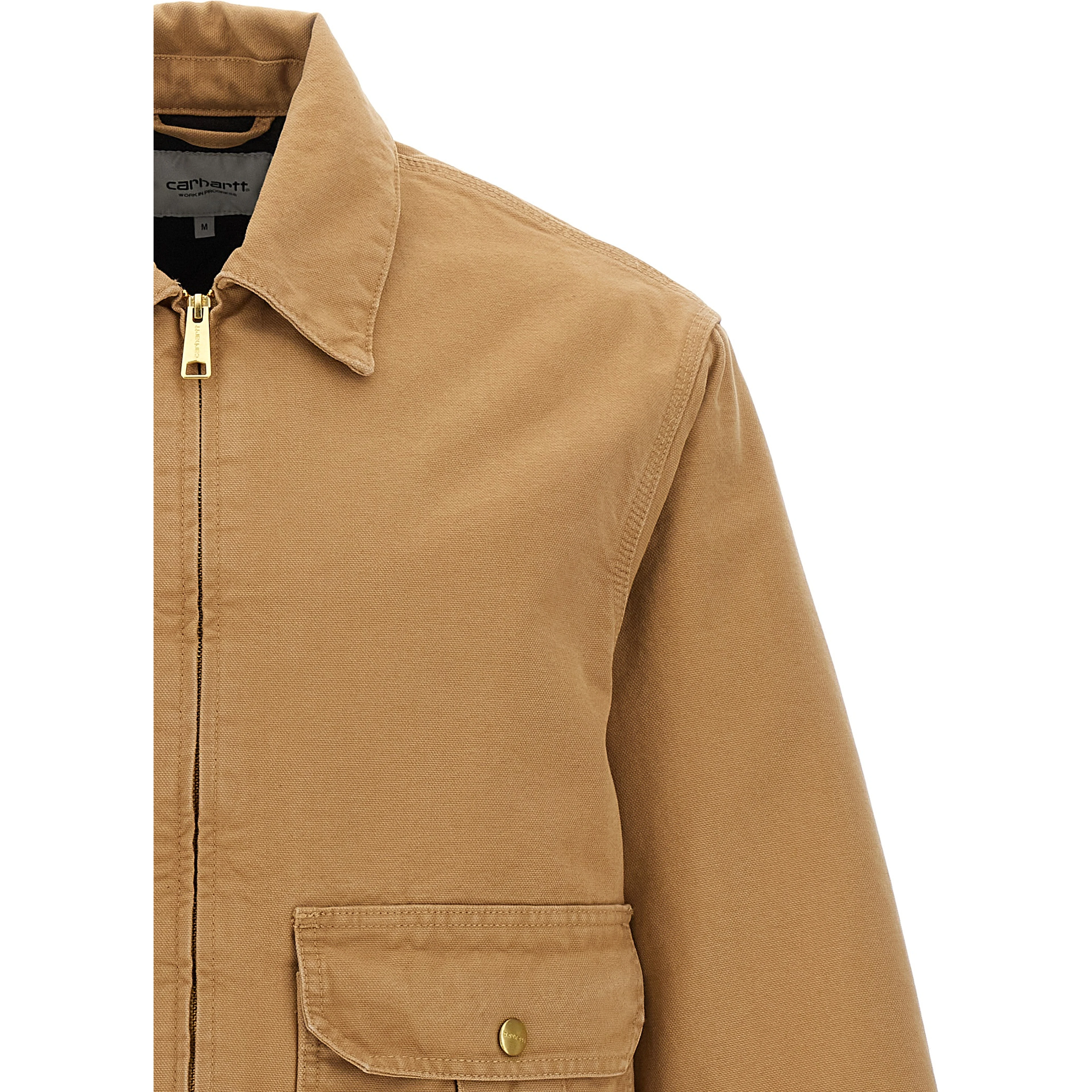 Beige Cotton Full-Length Jacket