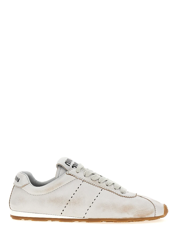White Calfskin Low Top Sneakers