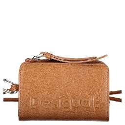 Brown Polyurethane Women's Wallet
