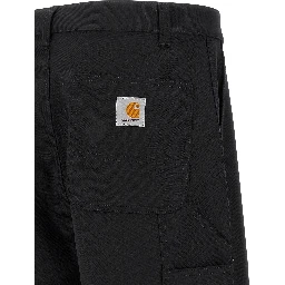 Black Polyester Casual Pants