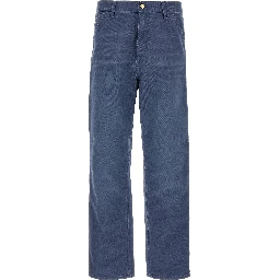 Blue Organic Cotton Casual Pants