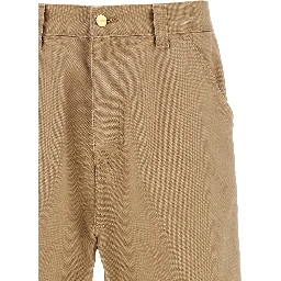 Beige Organic Cotton Casual Pants