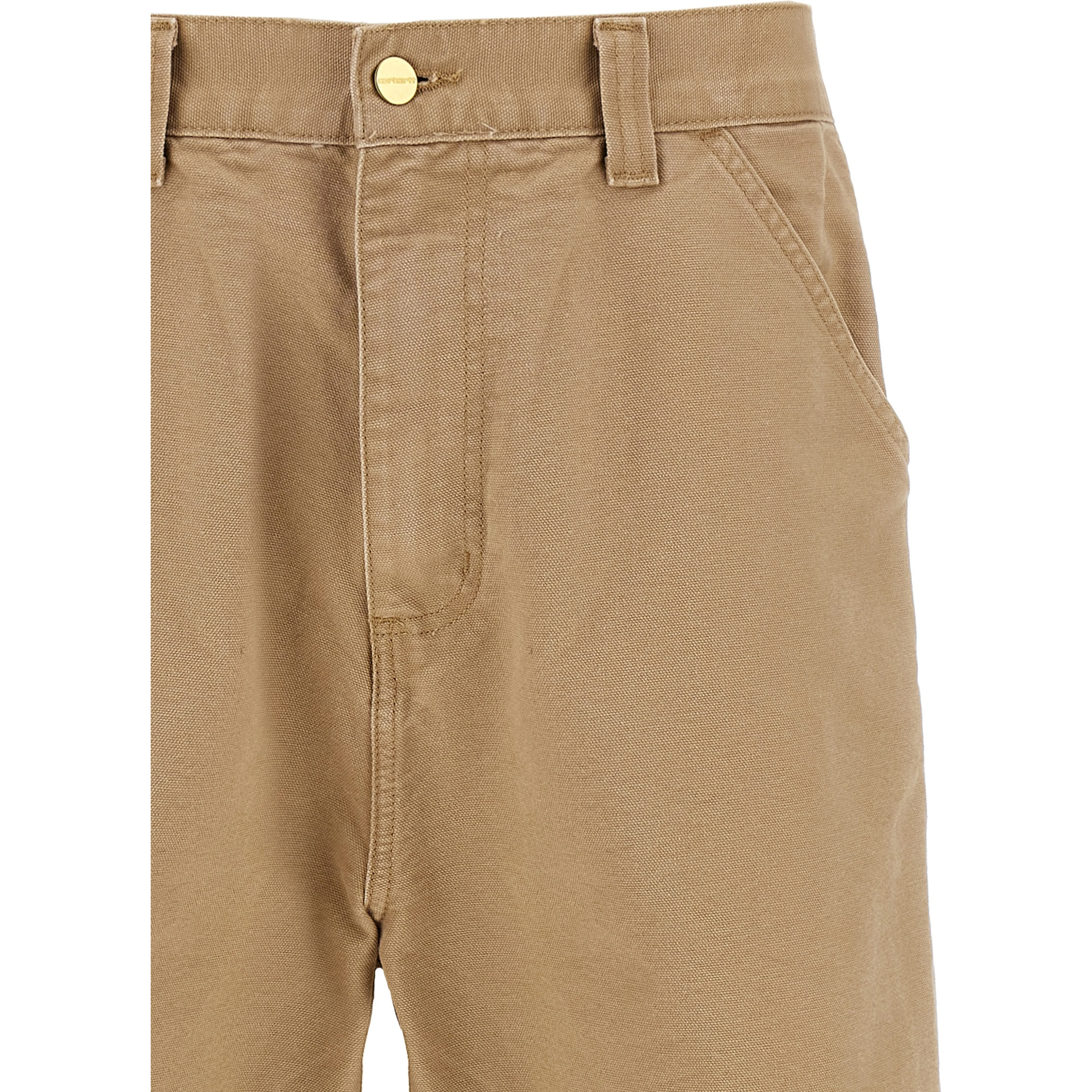 Beige Organic Cotton Casual Pants