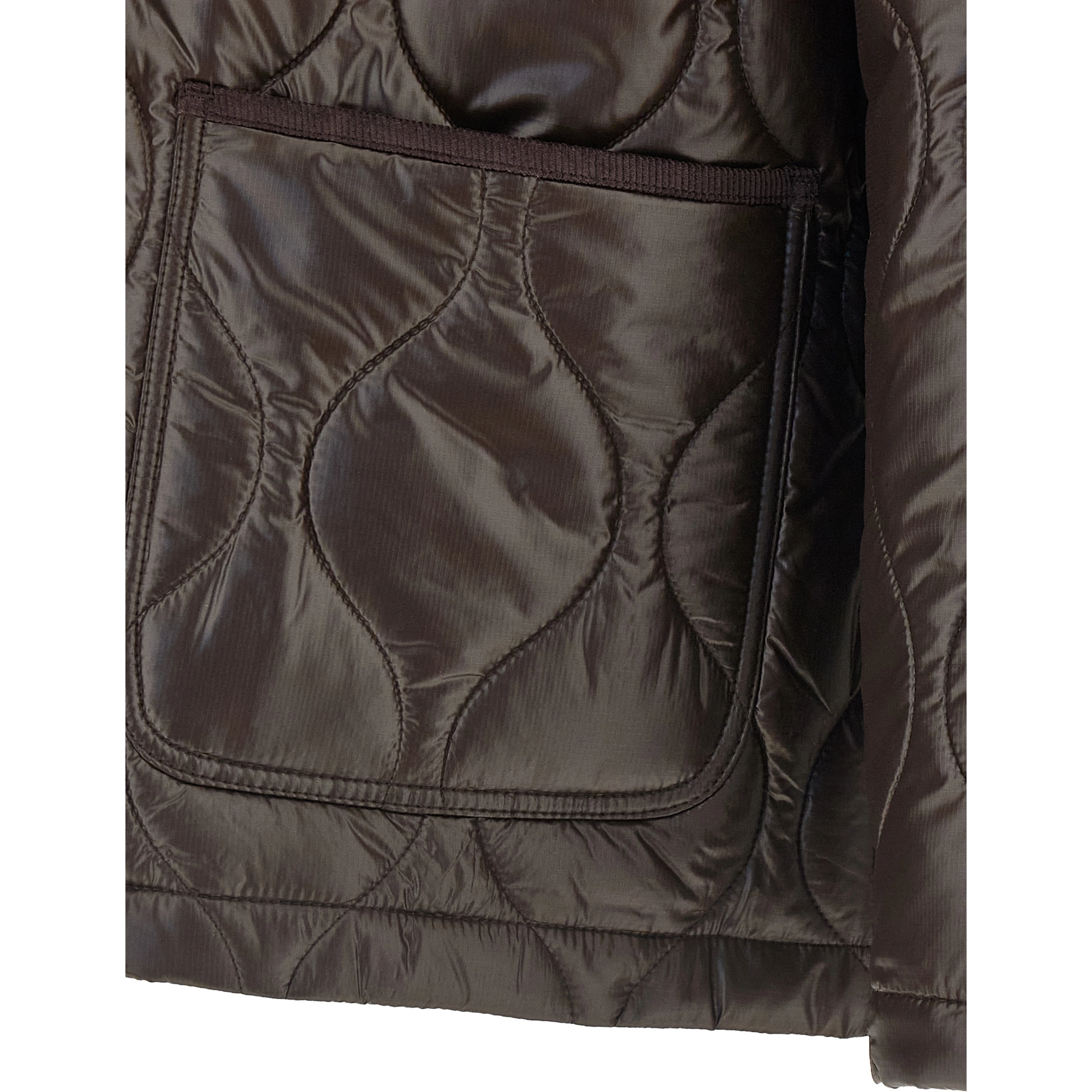 Brown Polyester Shell Jacket