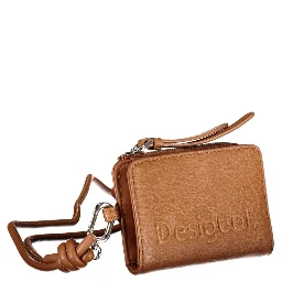 Brown Polyurethane Women's Wallet