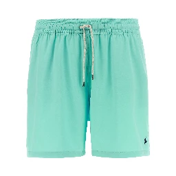 Blue Polyester Shorts