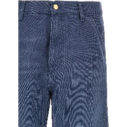 Blue Organic Cotton Casual Pants