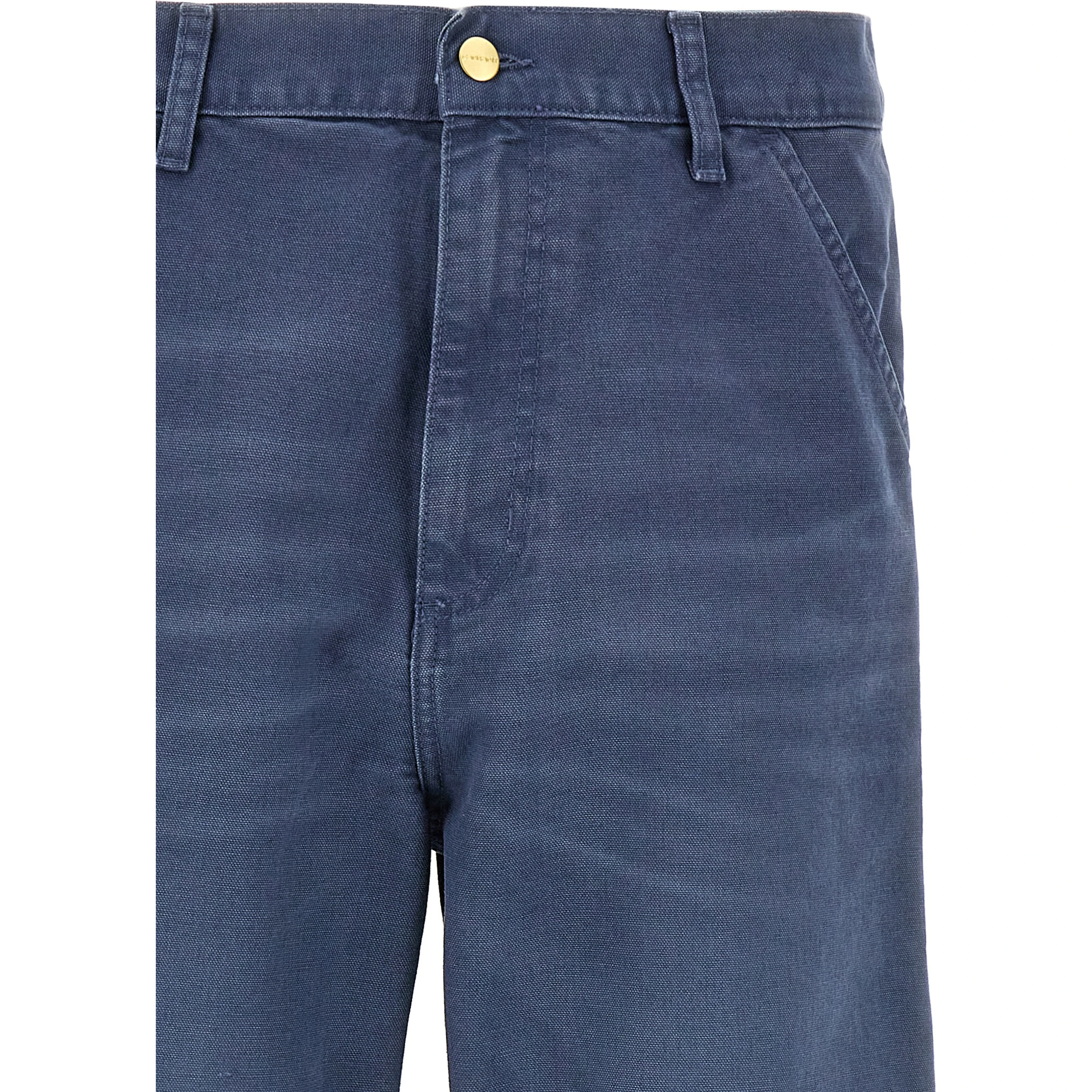 Blue Organic Cotton Casual Pants