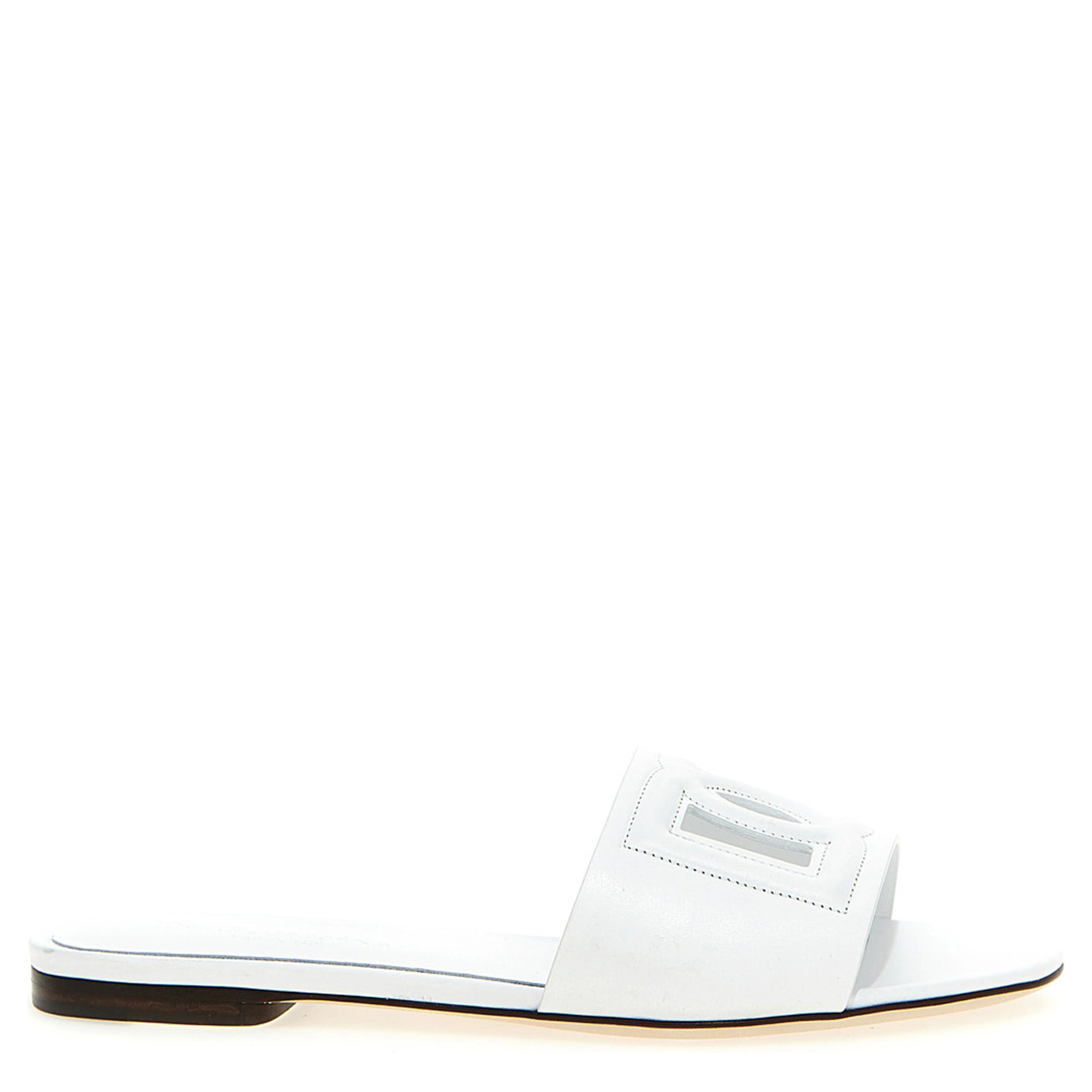 White Calfskin Slides