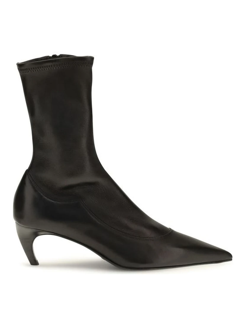 Black Calf Leather Bos Taurus Ankle Boots