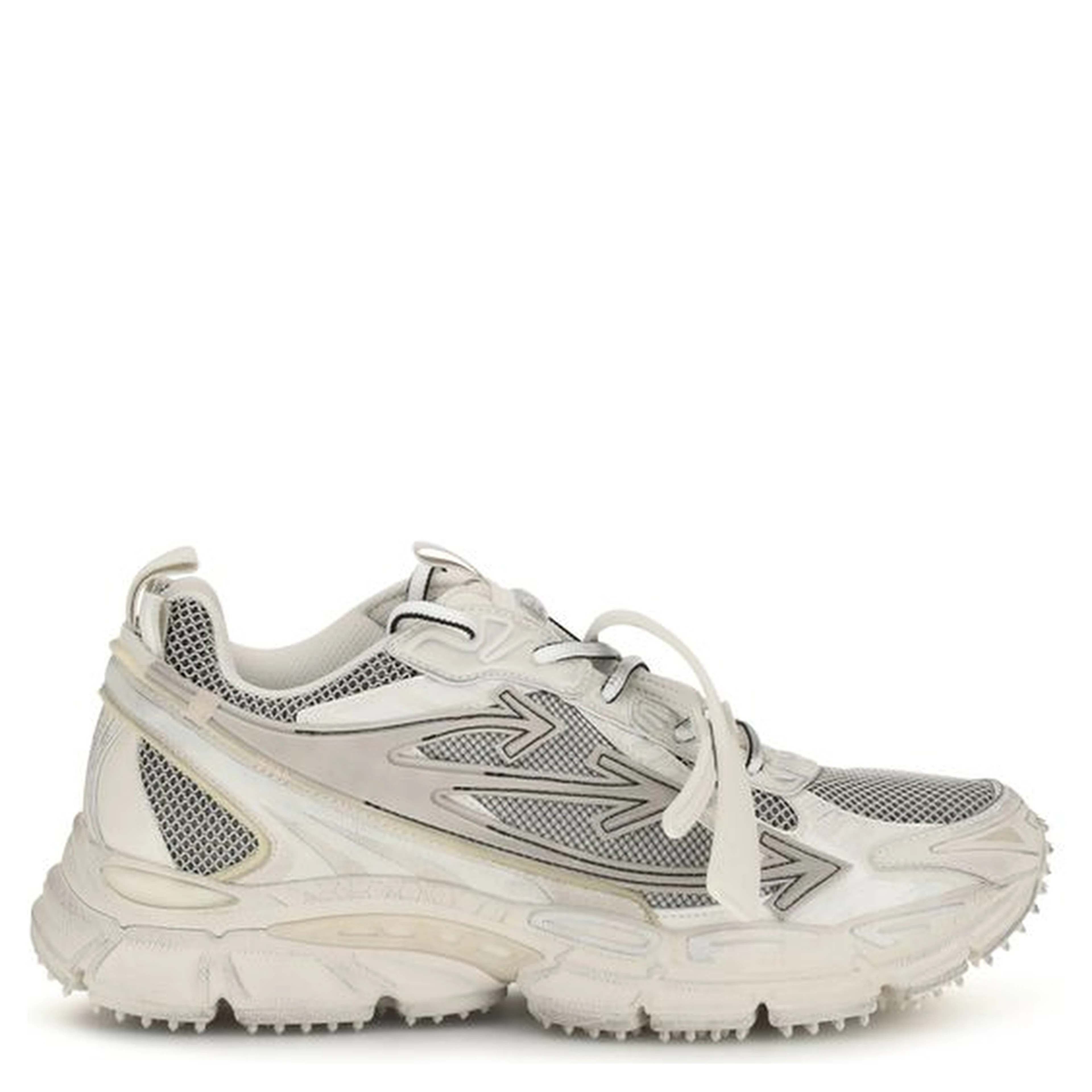 Beige Fabric Athletic Sneakers