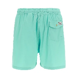 Blue Polyester Shorts