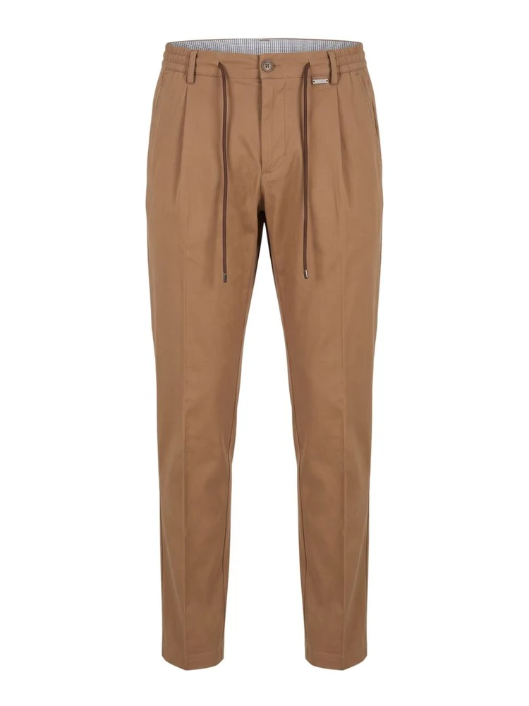 Brown Cotton Men Pants
