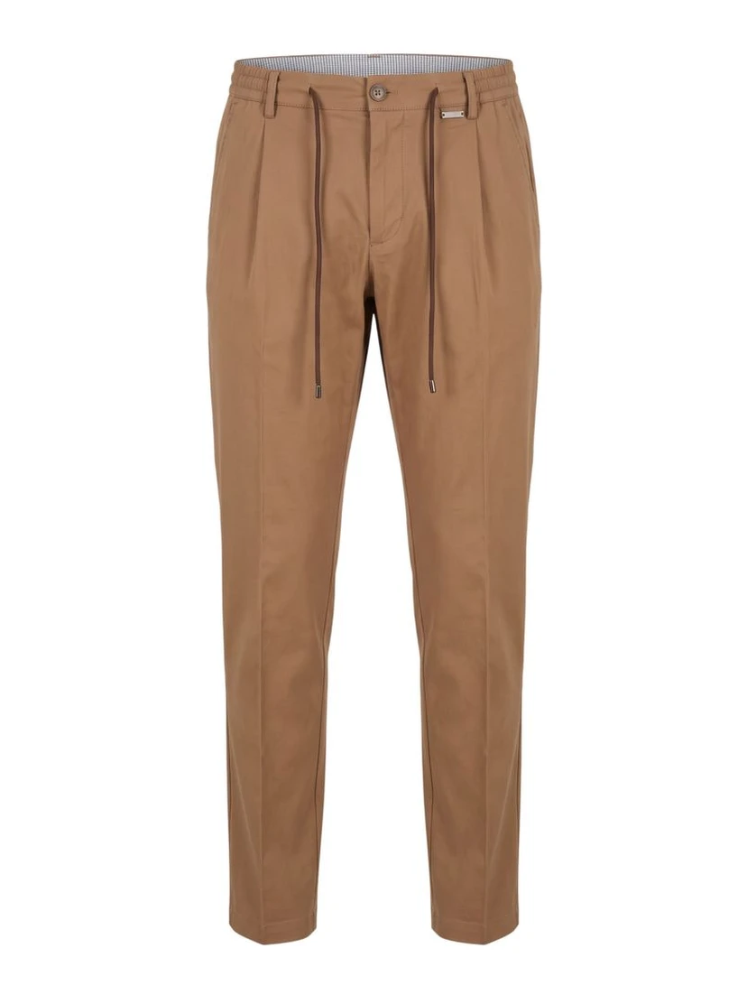 Brown Cotton Men Pants