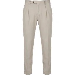 Beige Viscose Men Pant