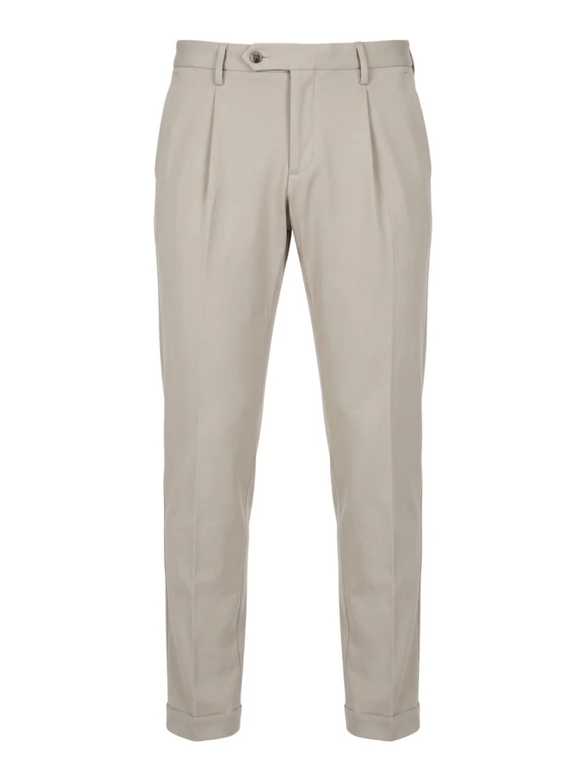Beige Viscose Men Pant