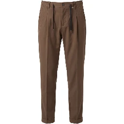 Brown Cotton Mens Pants
