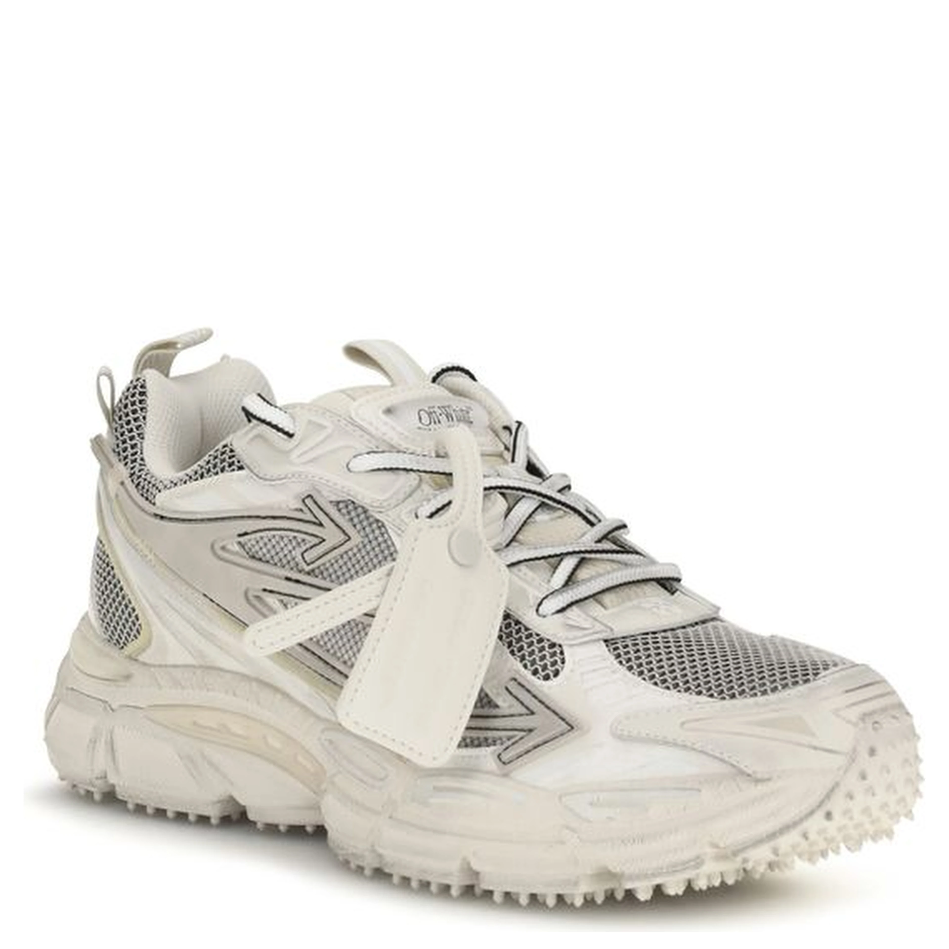 Beige Fabric Athletic Sneakers
