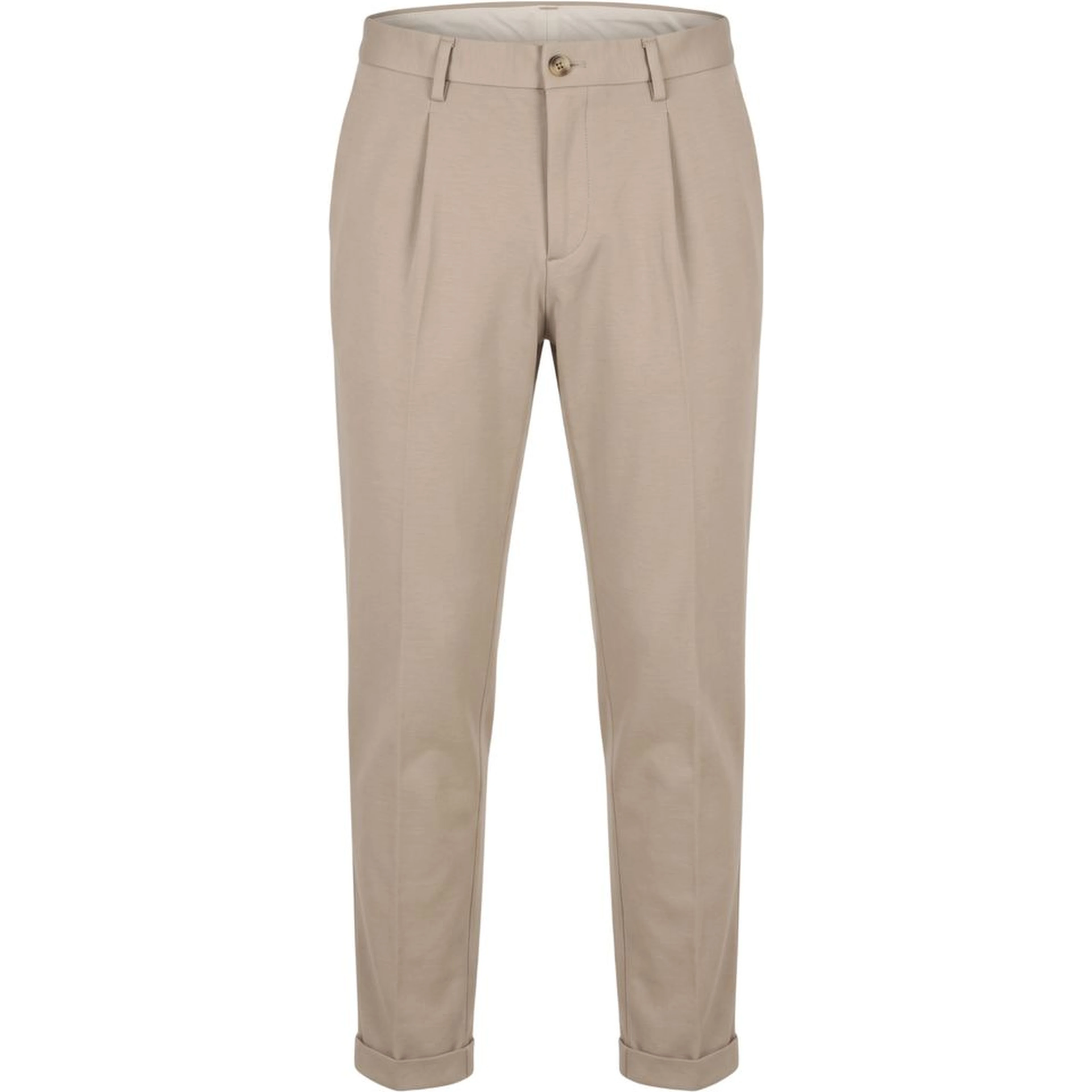 Beige Viscose Men Pants