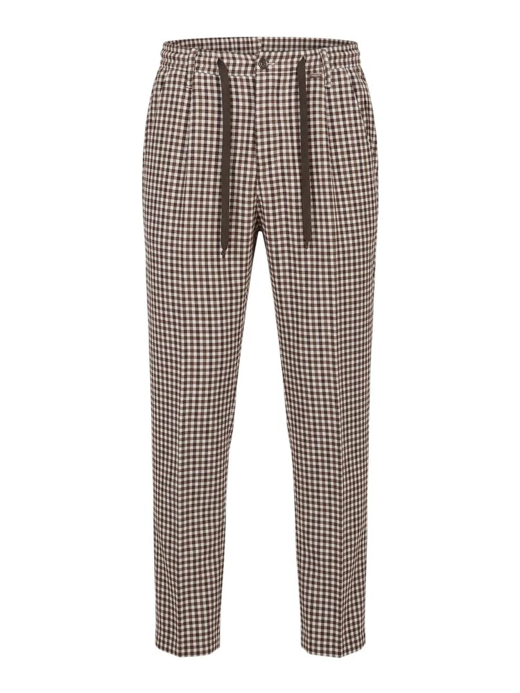 Brown Cotton Men Pant
