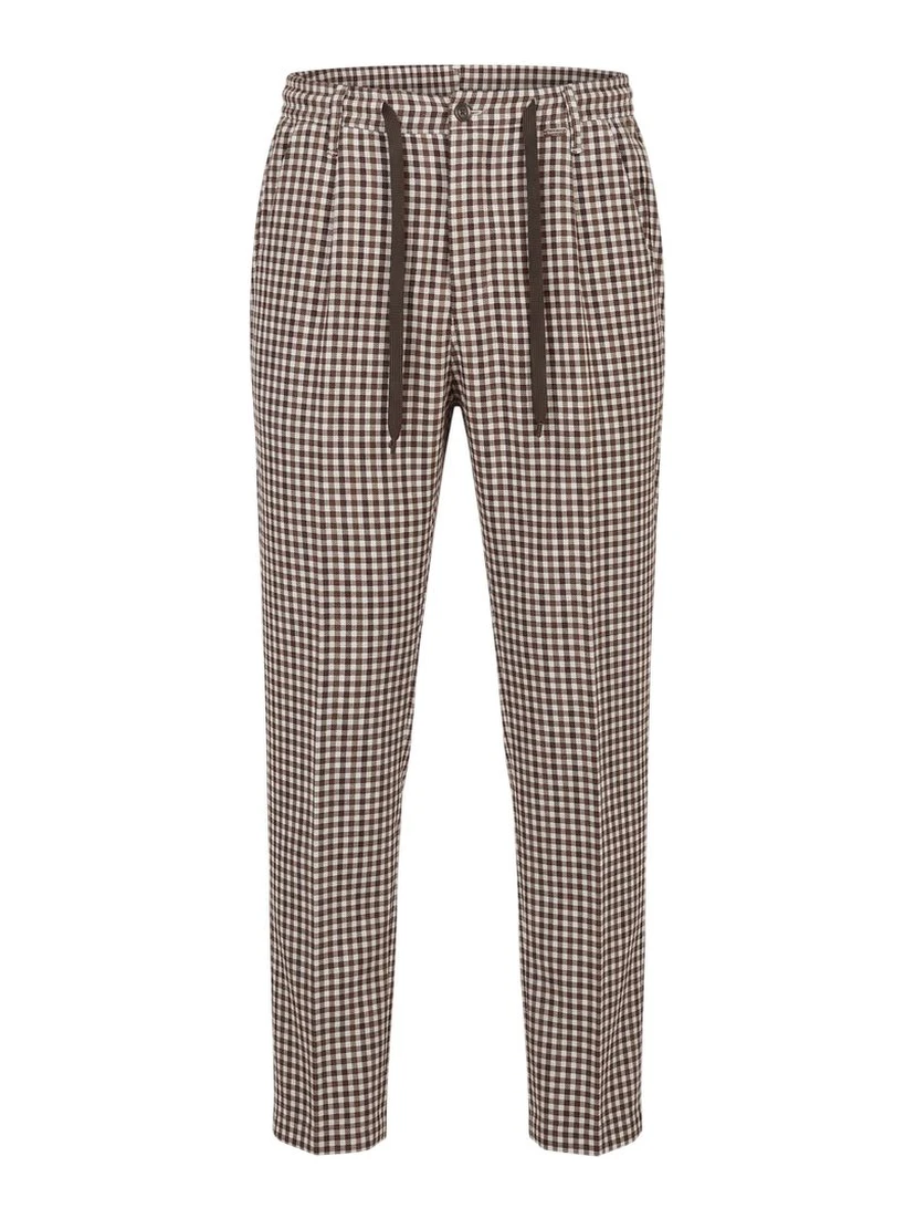 Brown Cotton Men Pant