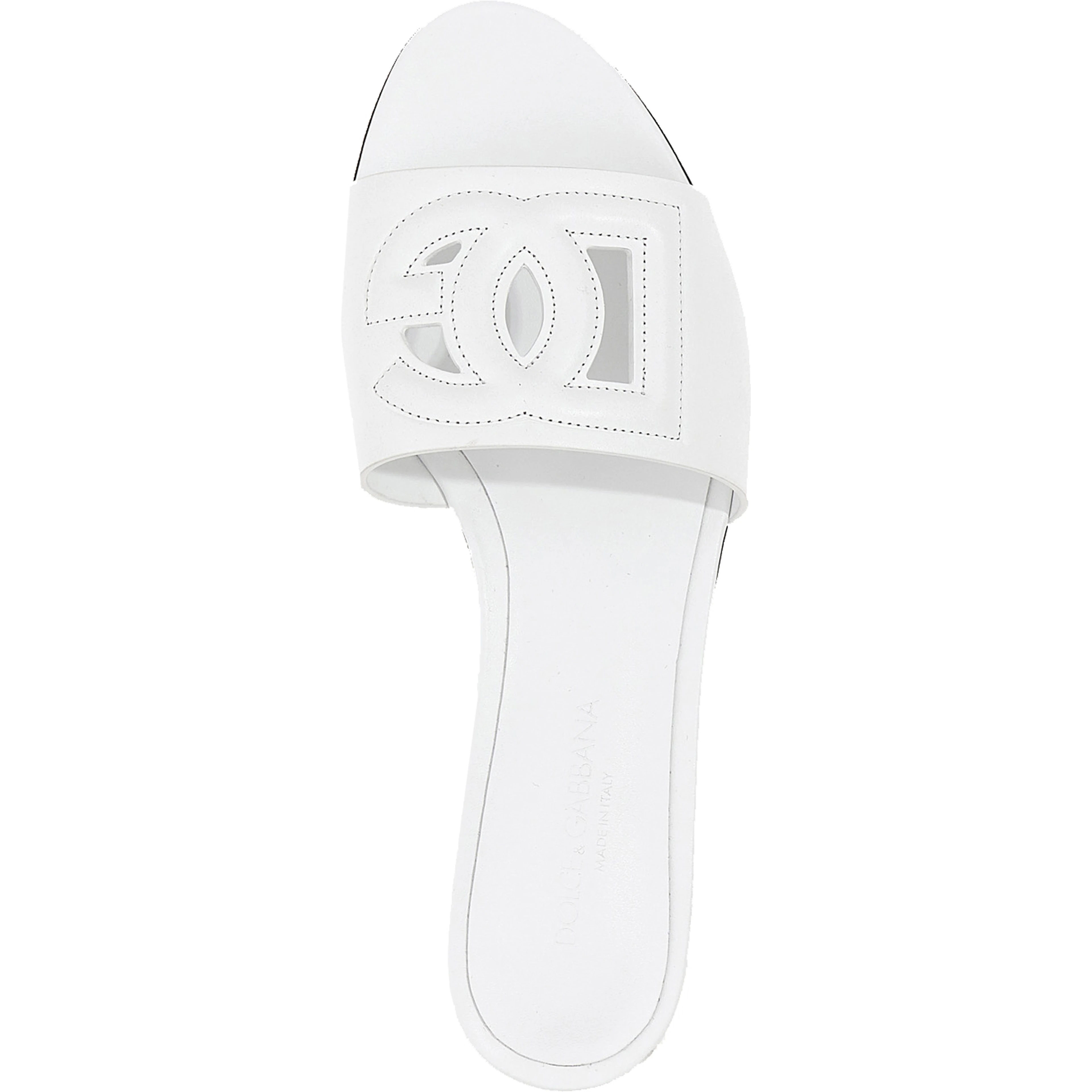 White Calfskin Slides