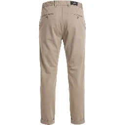 Beige Viscose Men Pants