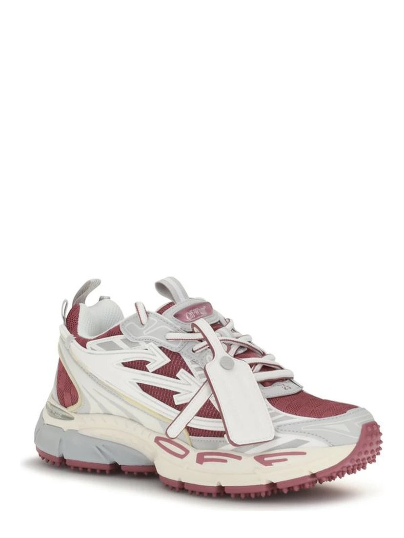 White Fabric Athletic Sneakers
