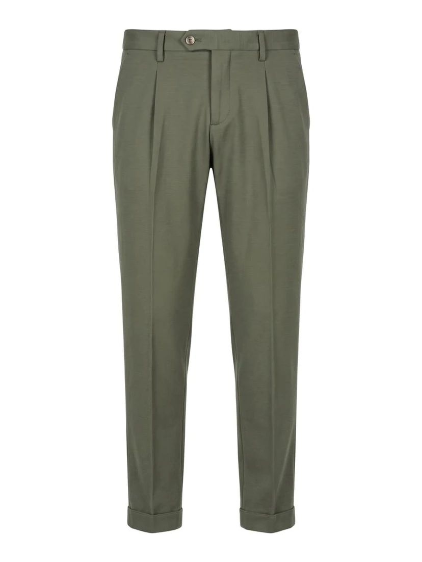 Green Viscose Men Pants