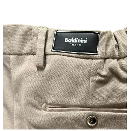 Beige Viscose Men Pants