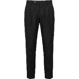 Black Viscose Men Pants